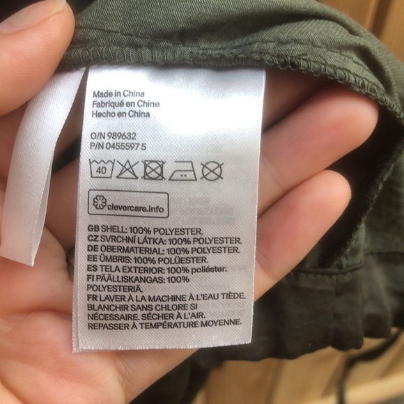 H&M Teen Olive Green Satin Like Bomber Jacket - Picture 7 of 7